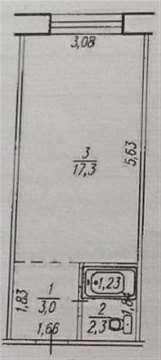 Студия, 3/9 эт., 22м²