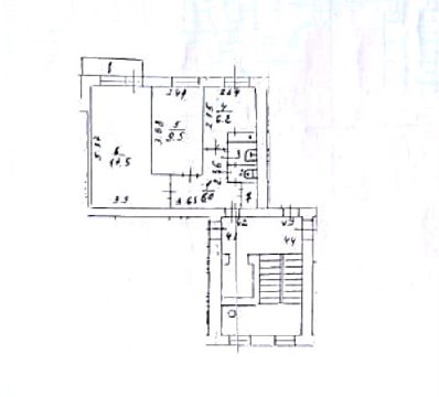 2-к квартира, 2/9 эт., 42м²