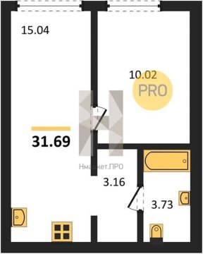 1-к квартира, 3/18 эт., 33м²