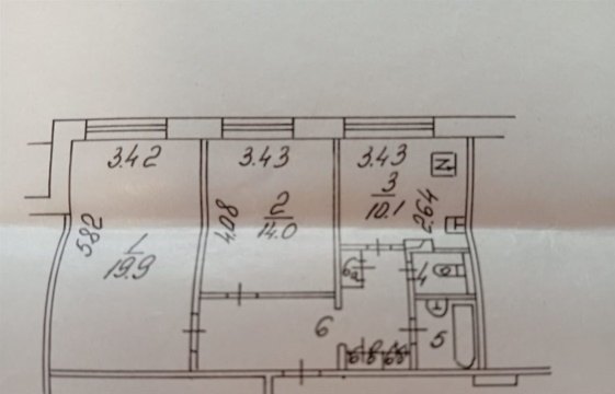 2-к квартира, 17/22 эт., 58м²