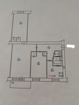 3-к квартира, 5/5 эт., 57м²