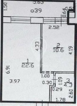 1-к квартира, 3/10 эт., 41м²