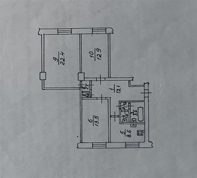 3-к квартира, 2/4 эт., 76м²