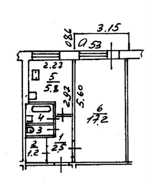 1-к квартира, 5/5 эт., 30м²