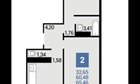 2-к квартира, 1/16 эт., 65м²